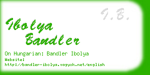 ibolya bandler business card